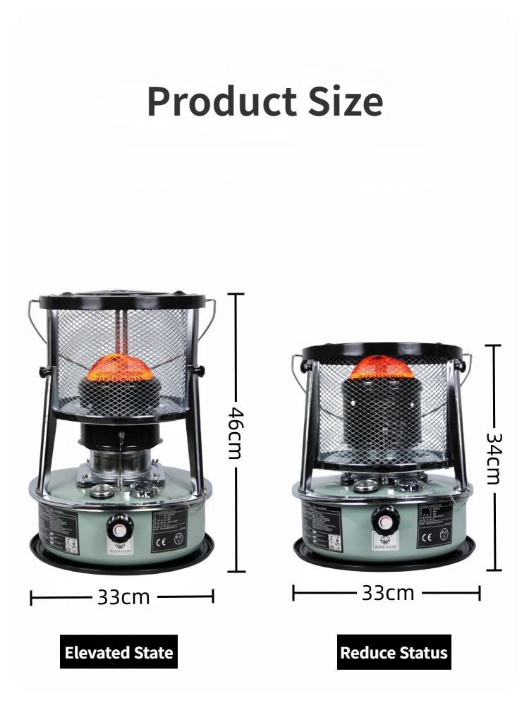 High-efficiency Liquid Fuel Heater, Stainless Steel Indoor Warmer, Non-electric Heating Stove, Portable for Outdoor Camping