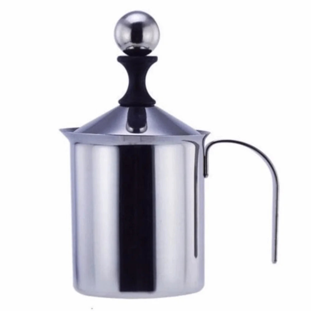 Double Mesh Stainless Steel Milk Frother Professional Modern Simplicity Manual Milk Frother Handheld Design