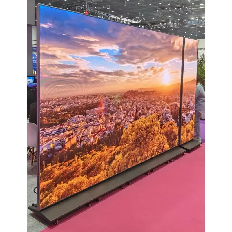 P2.5 500cd/m High Brightness Foldable LED Digital Signage Ultra HD Mobile Stand Video Wall for Subway Indoor Commercial Advertis