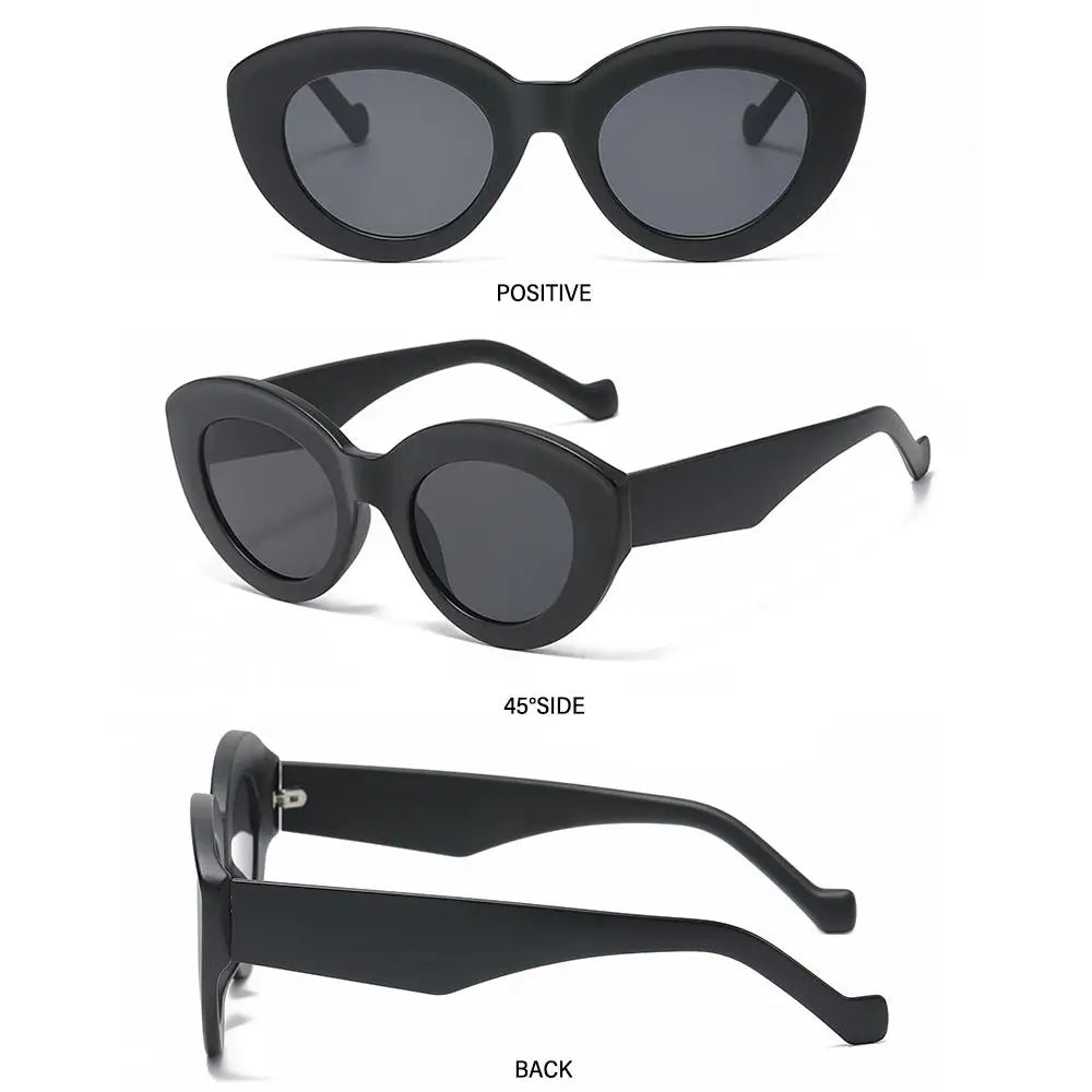 Ins Popular Retro Eyewear Oval Sun Glasses Oversized Sunglasses Sun Glasses Thick Frame