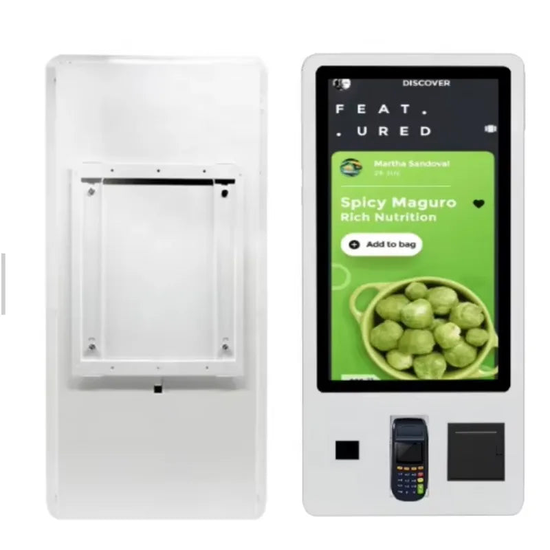 32 Inch Touch Screen Pos Systems Self Pay Service Payment Order Kiosk With POS Position Face Camera For Fast Food Restaurants