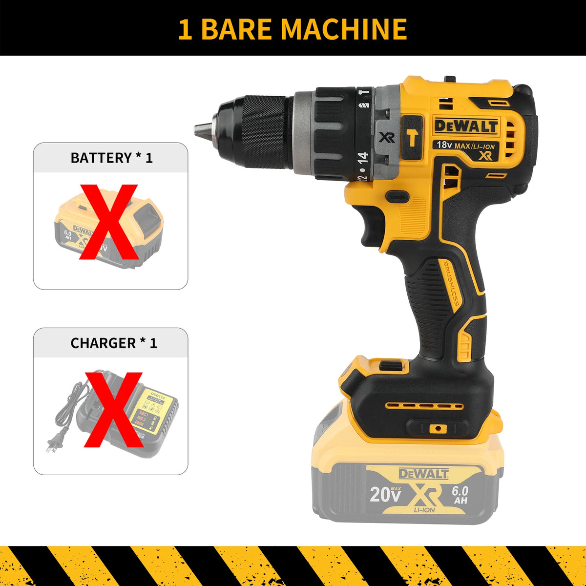 Dewalt 2000RPM Cordless Electric Drill Brushless Driver Adjustable Speed Impact Hand Drill Rechargeable Power Tools DCD796