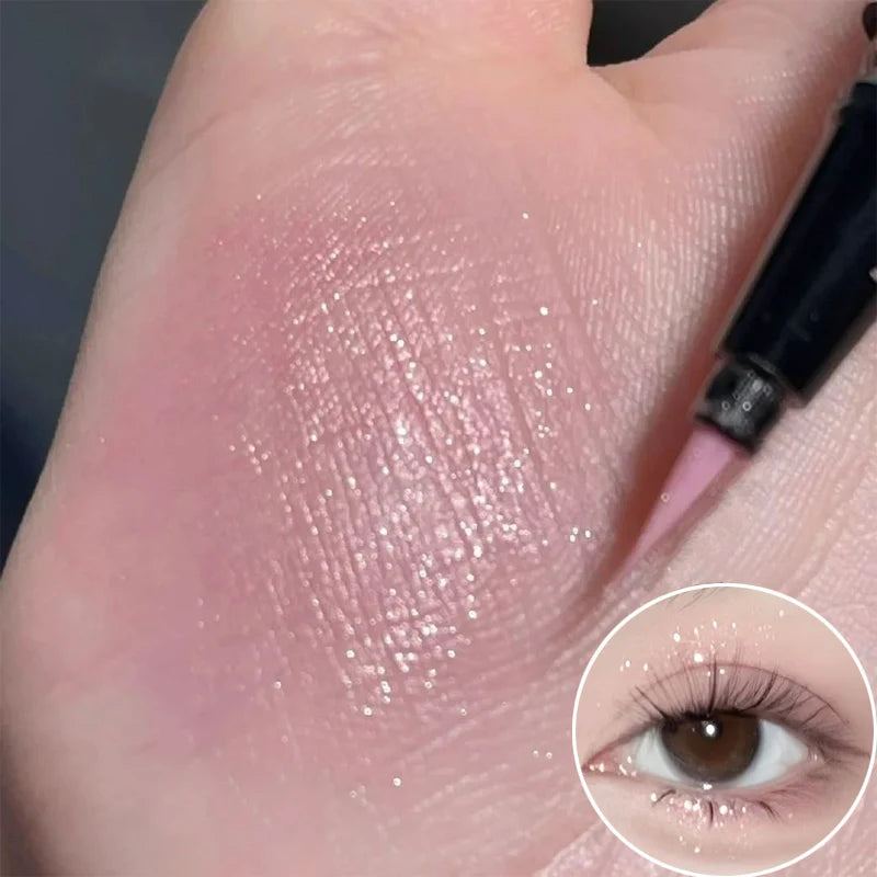 1Pc Glitter Eyeshadow Pen Matte Purple Diamond Eyeliner Pen Waterproof Highlight Brighten Silkworm Makeup Pencil Shiny Eyelids