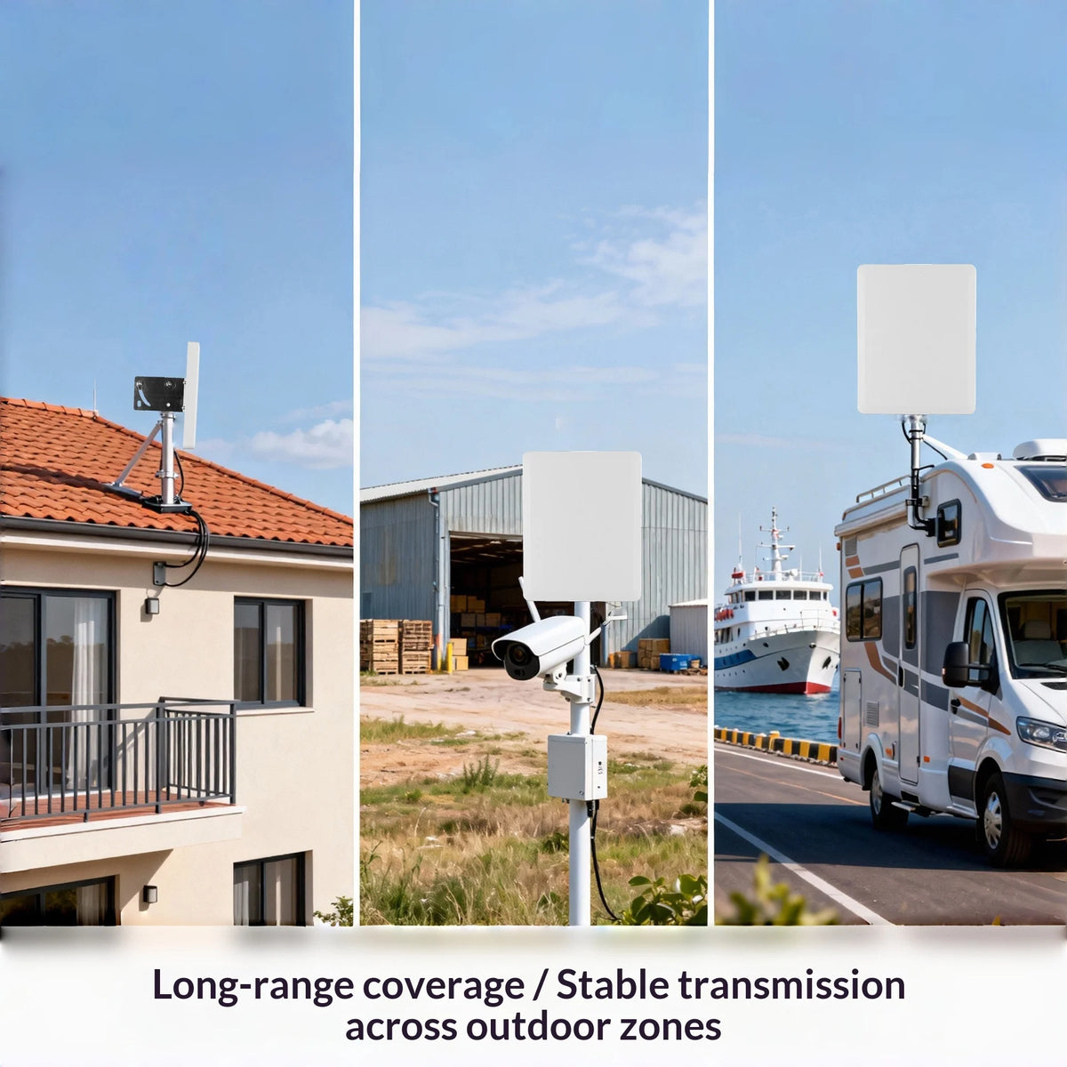 2.4/5.8GHz Dual-Band High-Gain Directional Panel Antenna, 15dBi, Outdoor Waterproof, Compatible with Wi-Fi 6