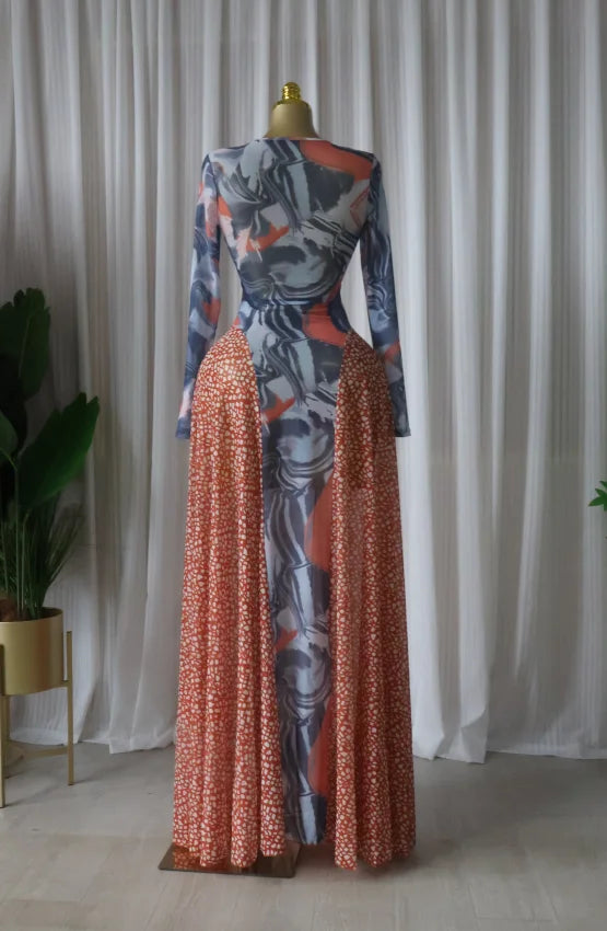 CM.YAYA Women O-neck Long Sleeve Big Swing A-line Maxi Dress 2026 Spring Evening Sexy Parties Vacation Long Dresses Vestidos