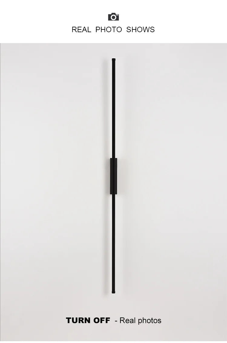 Modern LED Wall Lamp Bedroom Decoration Indoor Fixture Living Minimalist Lines Black Light Sconces Stair Hallway Wall Lights