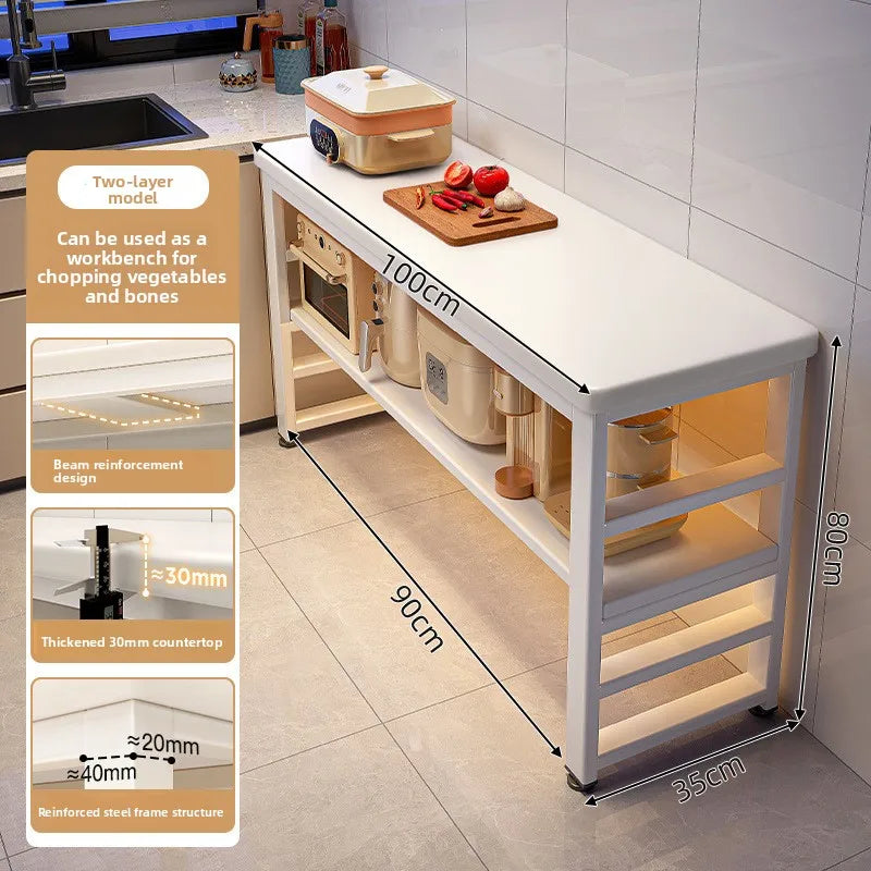 Kitchen Storage Shelf Metal Frame Organizer Stand for Microwave Oven Pantry Furniture for Home Dining Room Restaurant