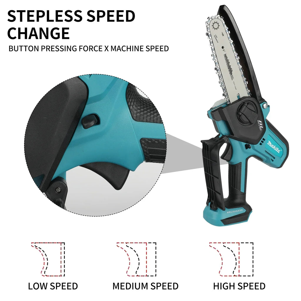 Makita  Woodworking with Small Handheld 18V Cordless Chainsaw for Electric 6-inch Logging Sawzall Mini Portable Chainsaw