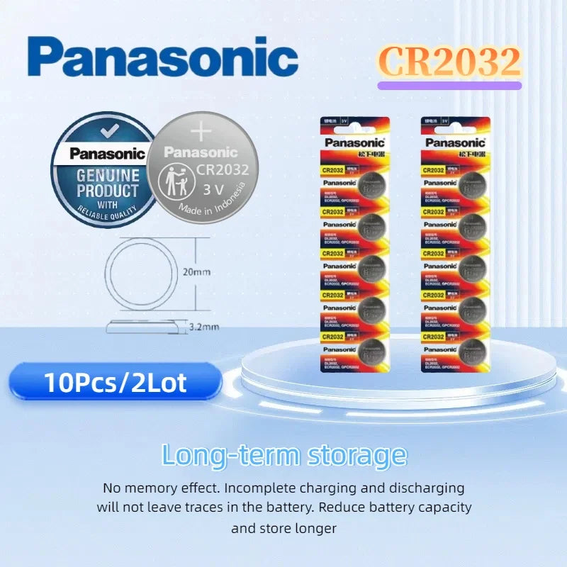 5-30pcs Original PANASONIC CR2032 CR 2032 3V Lithium Battery For Watch Calculator Clock Remote Control Toys Button Coins Cell