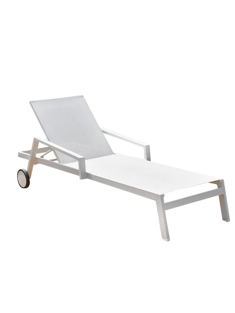 jd-Swimming Pool Sunbed Aluminum Daybed Beach Sun Loungers Outdoor Furniture Outdoor Daybed Wicker Lounger Stretch  for Garden！