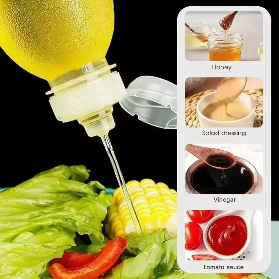 2/4PCS Portable Seasoning Squeeze Bottles Kitchen Ketchup Salad Sauce Olive Oil Dispenser Container Picnic BBQ Cooking Gadgets