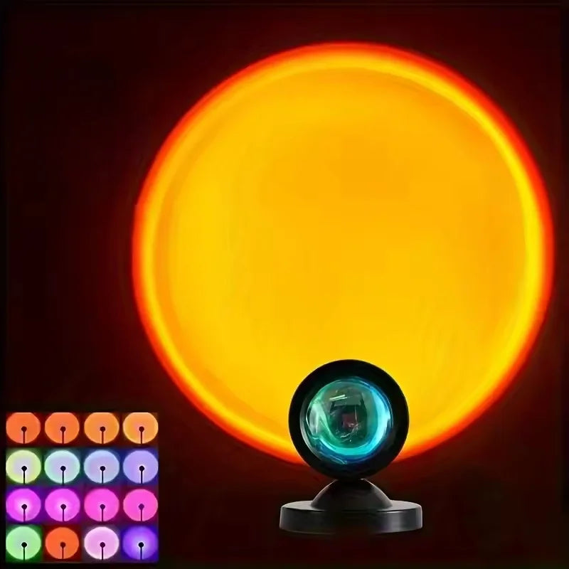 Sunset Light Projection Light With Remote Control 16-Color Night Light RGB Color Changing LED Light Bedroom Photography Prop