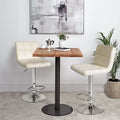 Nordic Modern Square PU Leather Swivel Adjustable Bar Stool, Set Of 2, Bar Stool For Kitchen Counter,Gray