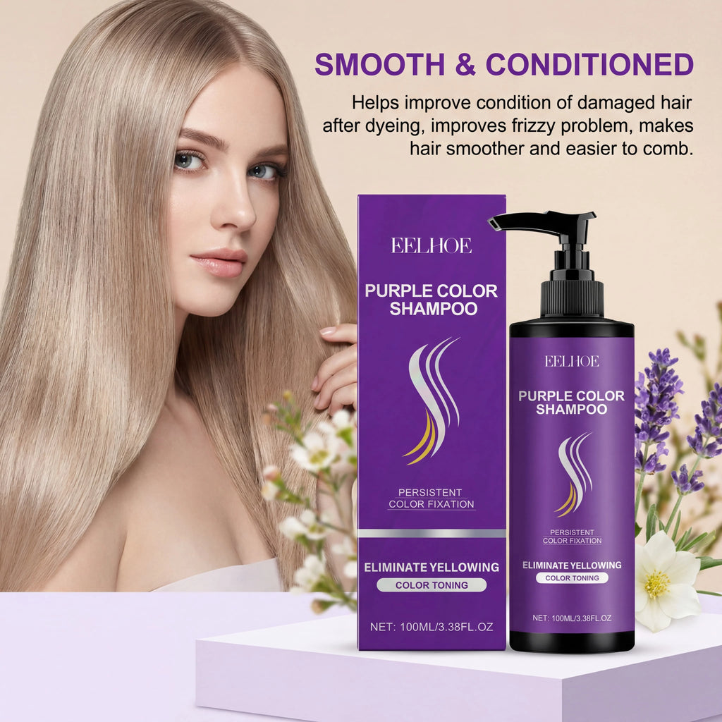 Purple Shampoo For Hair Care After Dyeing Deep Hydration Nourishing Scalp Long Lasting Lock Color Smoothing Hair Frizz Control