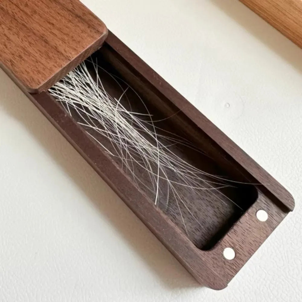 Magnetic Closure Walnut Wood Cat Whisker Box Elegant Design Solid Wood Pet Hair Storage Box Wooden Material Good Fortune