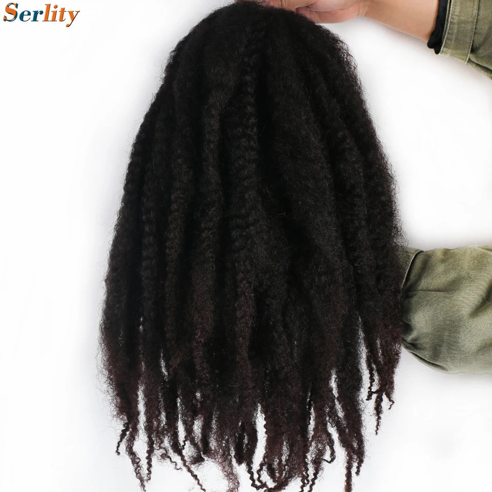 Marley Twist Braiding Hair Pre Stretched 1- 6 Packs Ombre Afro Kinky Curly Crochet Hair for Faux Locs Jumbo Marley Twists Hair