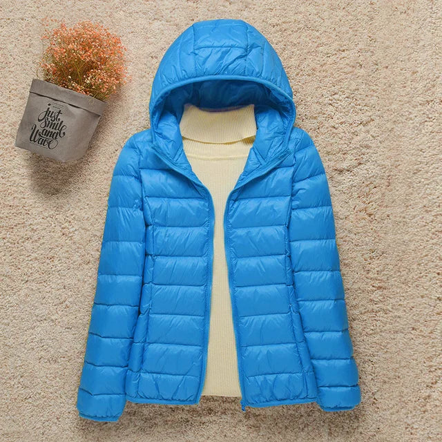 2024 New Women Thin Down Jacket White Duck Down Ultralight Jackets Autumn And Winter Warm Coats Portable Outwear
