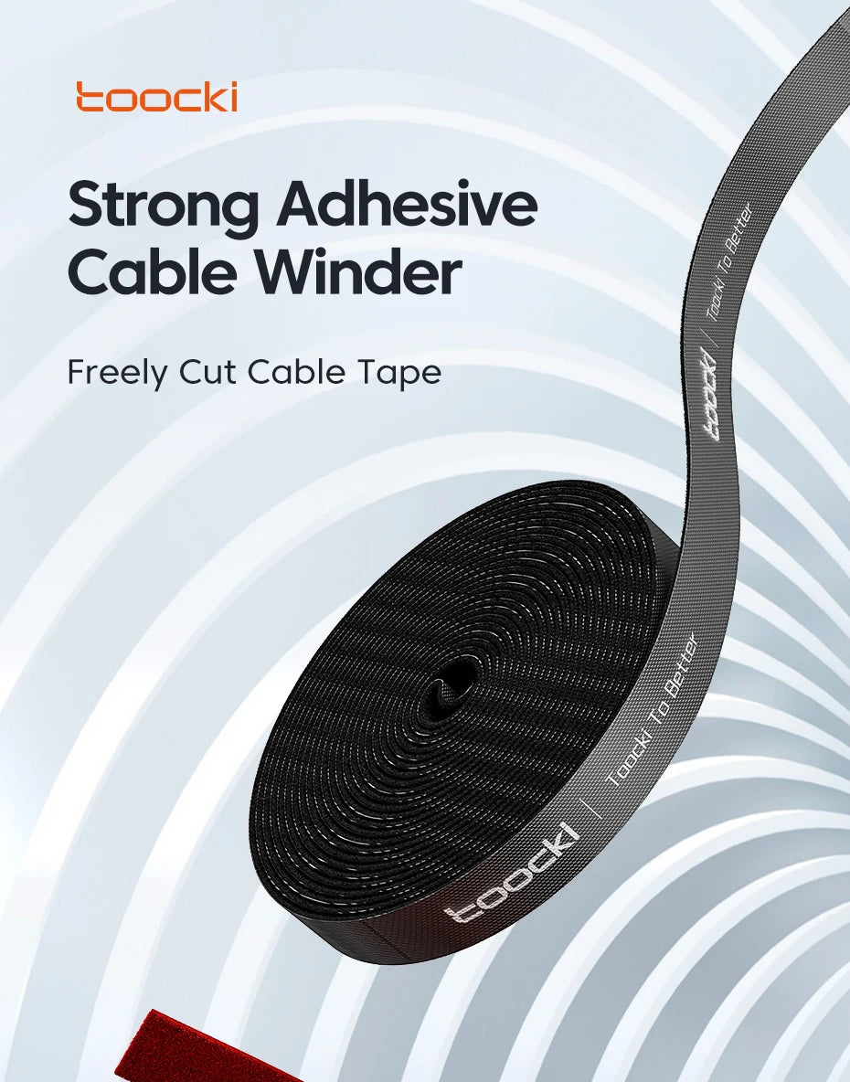 Tookki cable manager cable manager wire tie telephone accessories Velcros manager cable protection tape wrapper