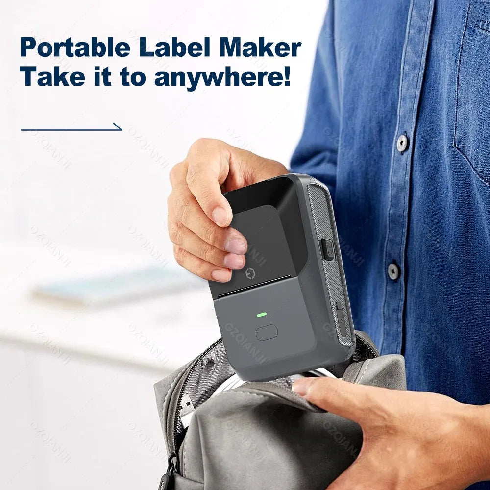 P2 Mini Thermal Label Printer Self-adhesive Food Stickers Bluetooth Maker Pocket Name Price Barcode Business Labeling Machine