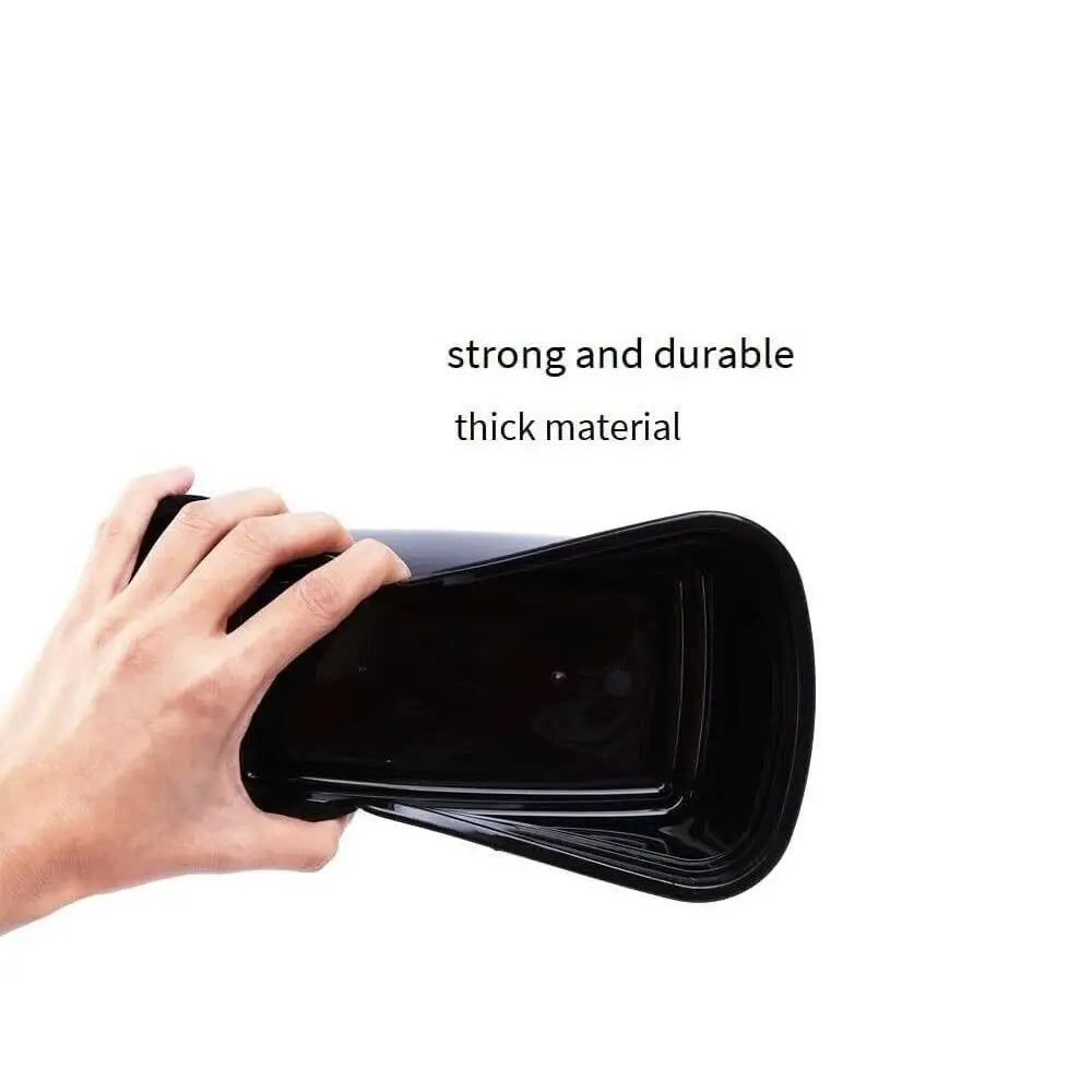 5Pcs/set Plastic Disposable Food Containers Useful with Lid Large Capacity Lunch Box Black Leakproof Fridge Storage Boxes