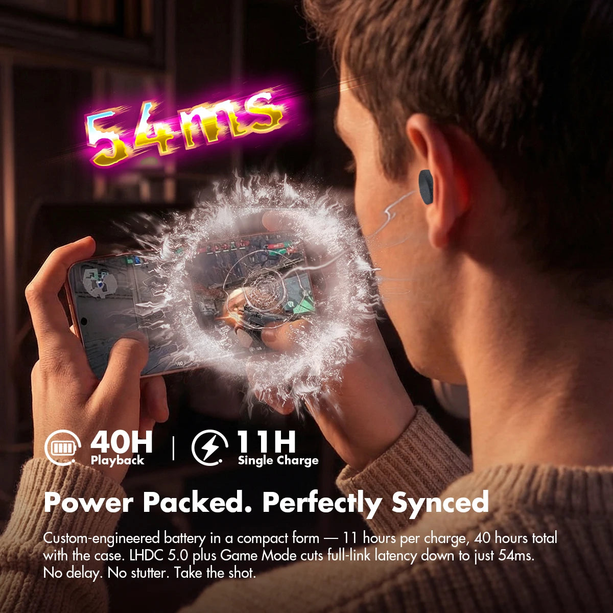 ROSESELSA Ceramics Ultra TWS Earbuds, 99% ANC Earphones, Hi-Res LDAC\LHDC, IPX4, 40H Battery, 4 HD Mics, 54ms Gaming Dual Conne