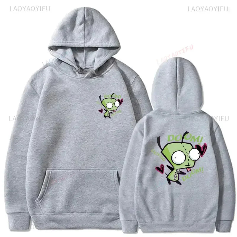 Happy Gir Classic Hip Hop Cool Thermal Hoodie Invader Zim Gaz Membrane Animated Leisure Tracksuit Autumn and Winter Fleeces