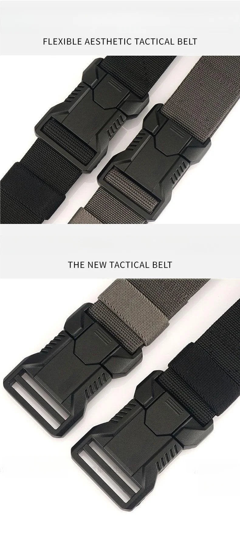 Men’s Minimalist Alloy Automatic Tactical Belt  Outdoor Casual Versatile Sturdy and Durable Workwear Stretch Waist Belts