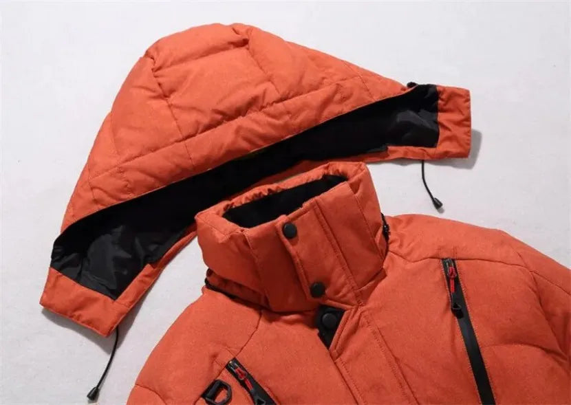 Down Jacket Male Winter Men White Duck Down Jacket Hooded Outdoor Thick Warm Padded Snow Coat Oversize M-4XL