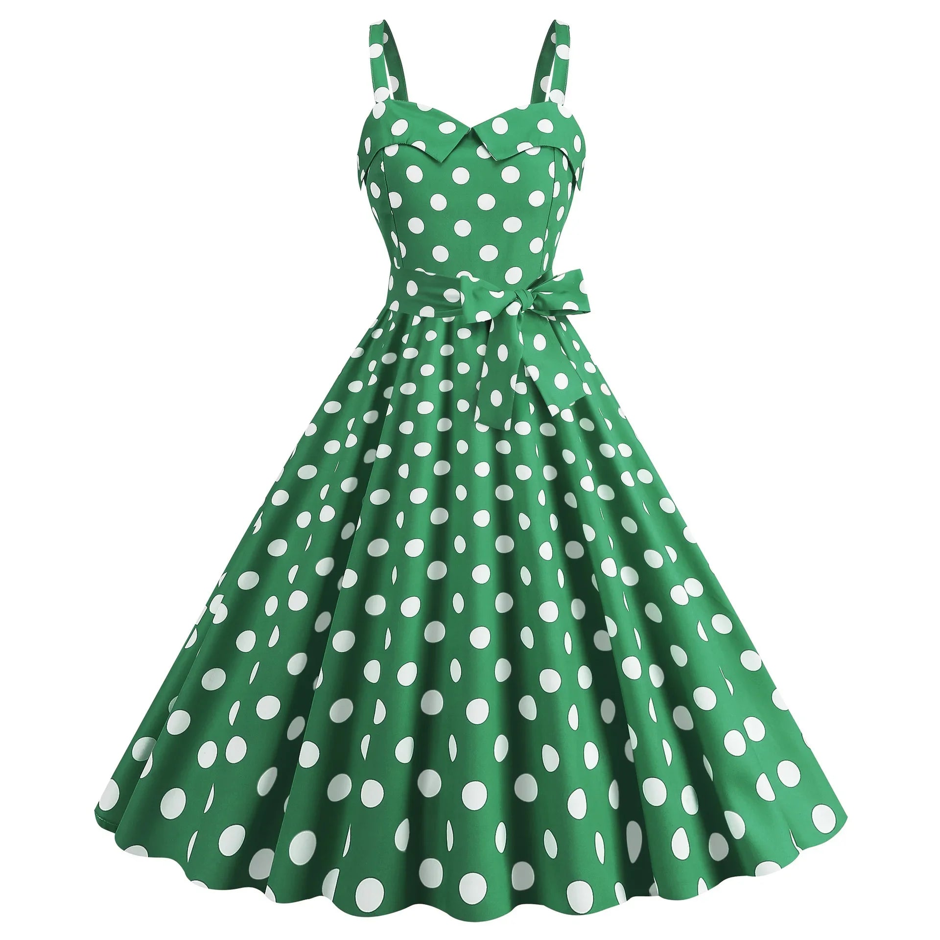 Vintage Classical Polka Dot Printed Dress Women's Sexy Sling Strap Wrap Chest Dress Valentine's Day Streetwear Spring Summer