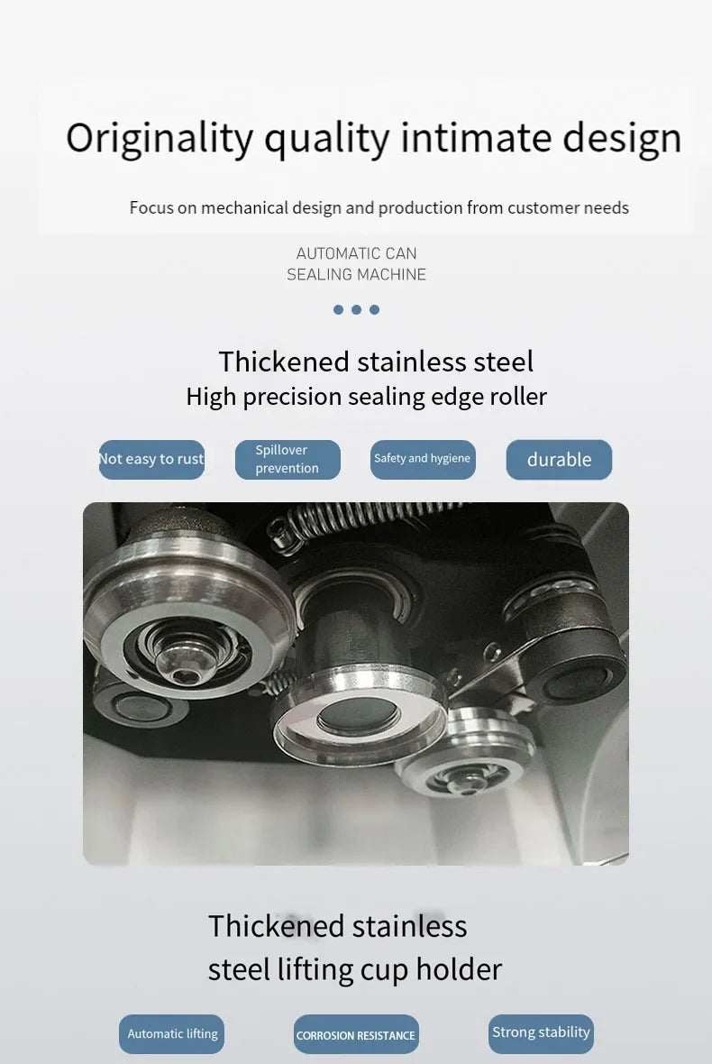 High Efficiency Automatic Beverage Can Sealing Equipment Plastic Metal Milk Tea Soda Can Packaging Machine