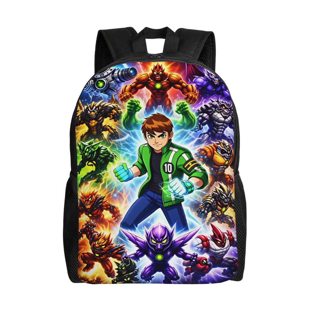 Ben 10 Cartoon Animation Backpack Male  Pattern Backpacks Polyester Kawaii School Bags Daily Designer Rucksack