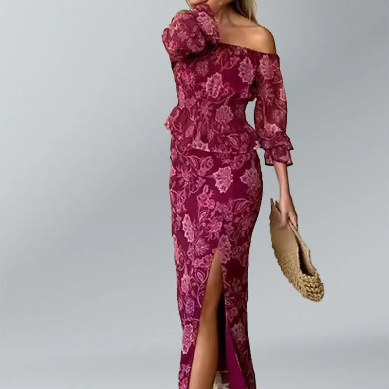 New Spring/Summer Women's Fashion Casual Sexy Sleeveless Printed V-neck Waist Folding Bag Hip Dress
