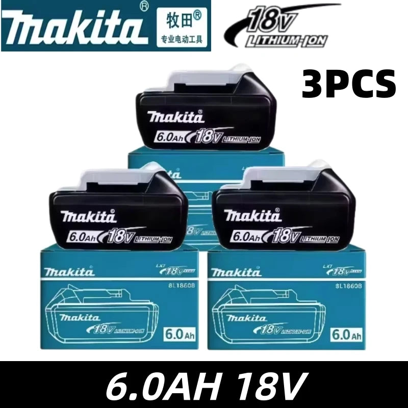 Original Makita 18V 6.0Ah Rechargeable Battery ,For Makita BL1830 BL1830B BL1840 Power Tools Battery+electric drill+charger