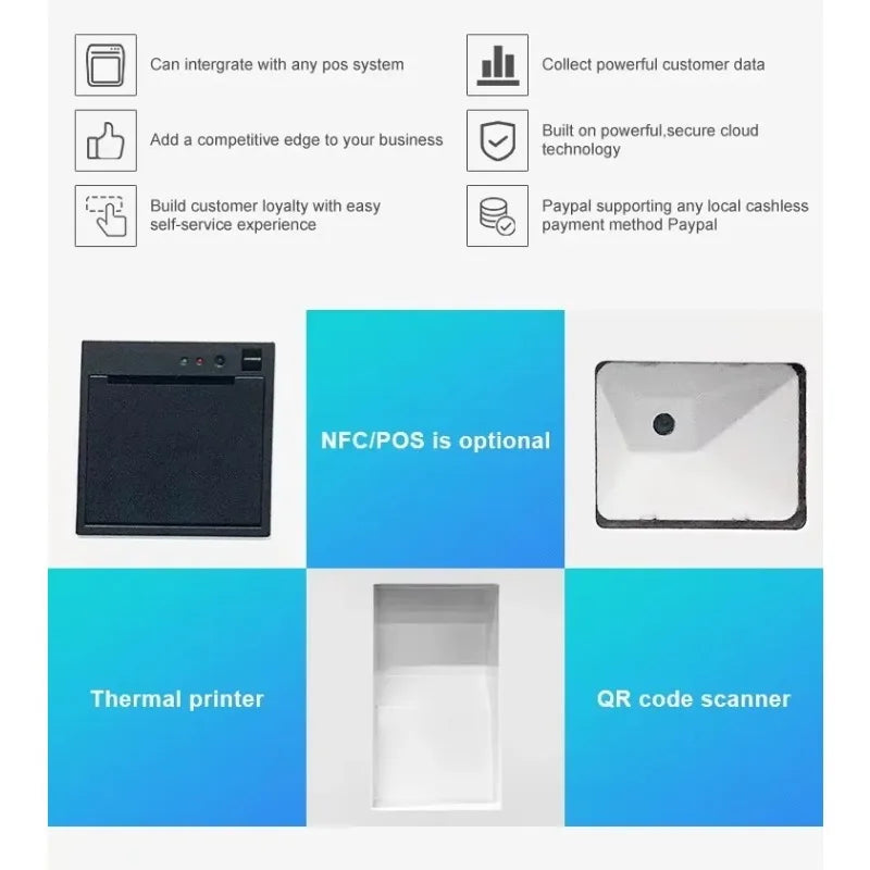 32-inch Self-service Kiosk: Touchscreen For Food Ordering And Restaurant Management