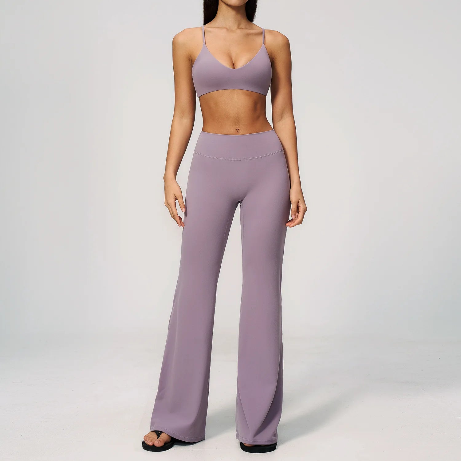 2PCS Yoga Suit Women's Tracksuits Gym Clothes Running Workout Outfits Sports Bra Middle Pants Athletic Wear Female Yoga Clothing