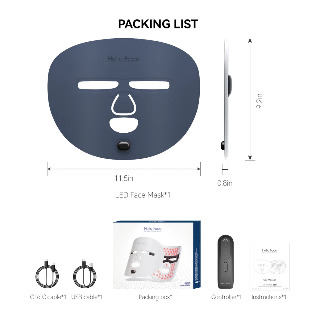 Hello Face Wireless Near-Infrared and Red Light Facial Mask For Powerful Professional Ultra-light Mask