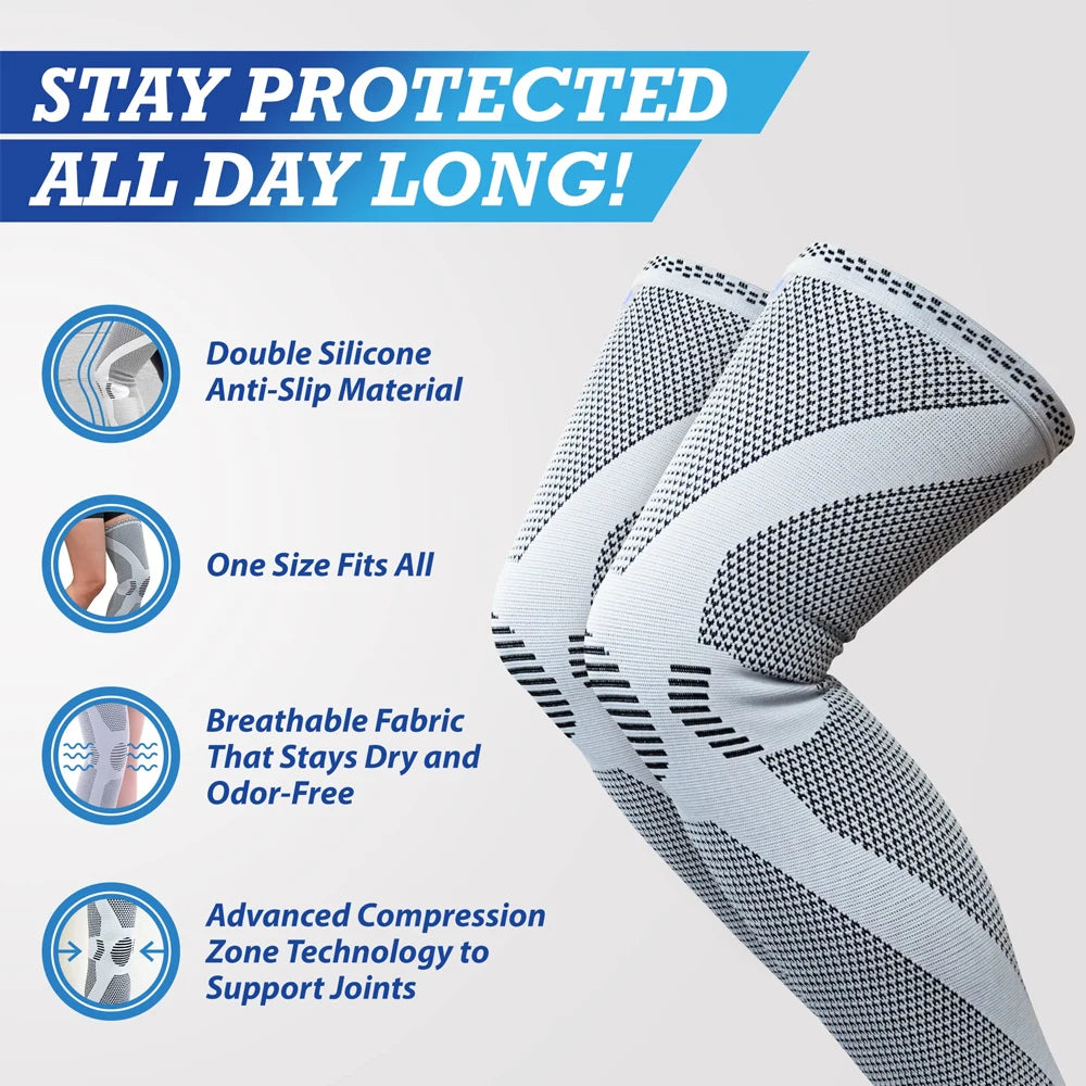 1pc Long Compression Leg Sleeves Full Leg Sleeves Full Compression Knee Sleeves Knee Braces Knee Support for Men Women Arthritis