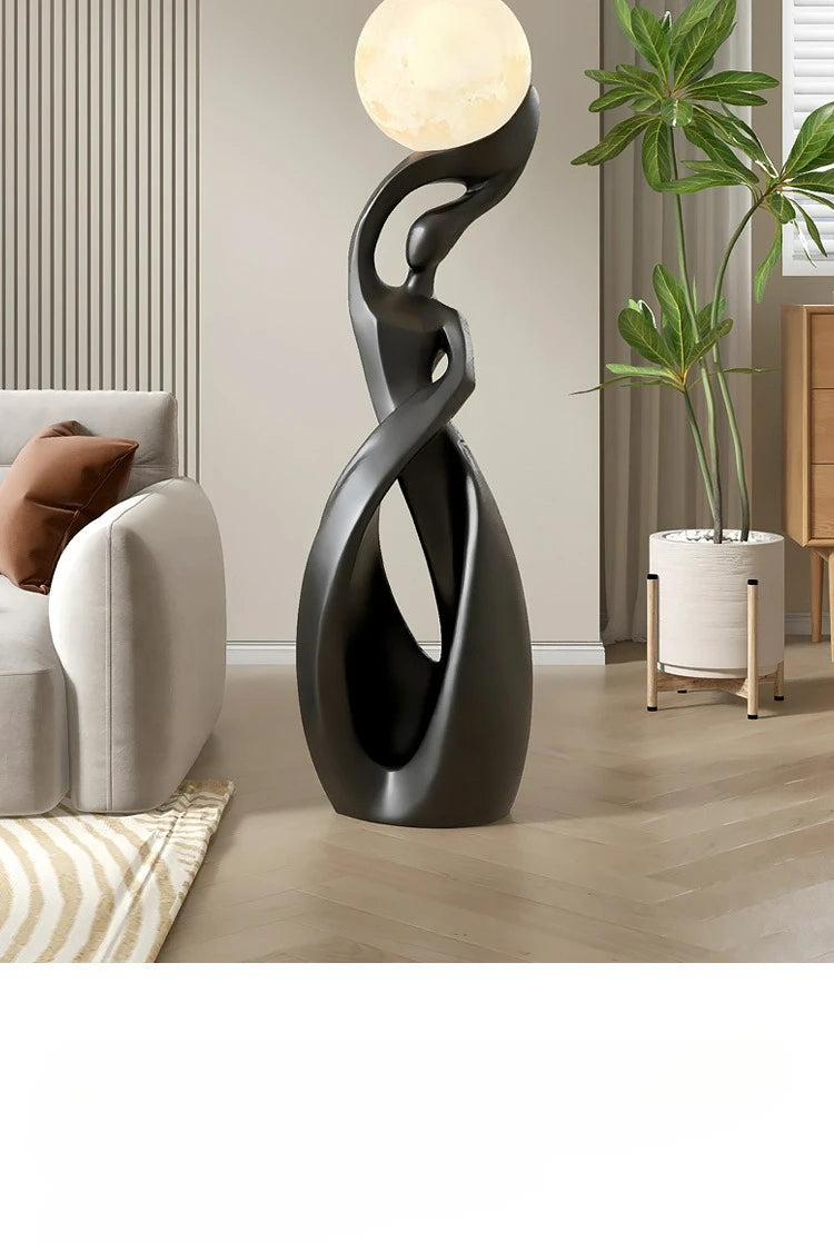 Artistic Lady Floor Lamp Moon Color Lighttapping Adjustable USB Charging Home Living Room TV Cabinet Sofa Side Floor Lamp