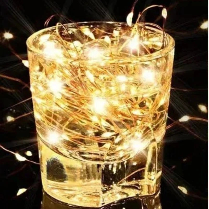 Waterproof Solar Fairy Light String Outdoor LED String Light Garden Tree Decoration Wireless Light String Warm Light  Atmosphere