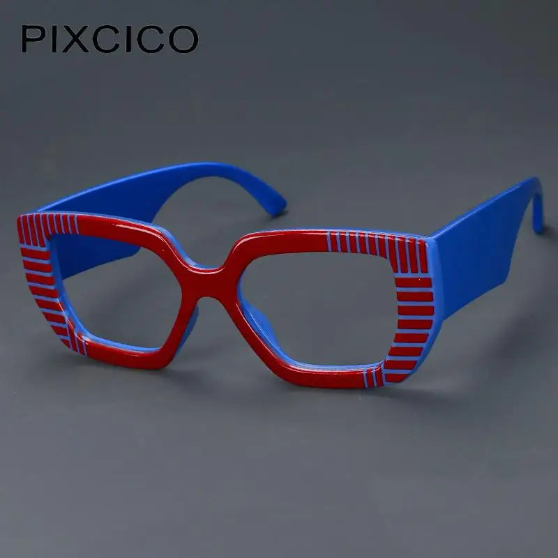 R57095 Women Fashion Colorful Stripe Reading Glasses Dioptric +0.50~+3.50 Lady Trend Square Large Frames Presbyopic Eyeglass