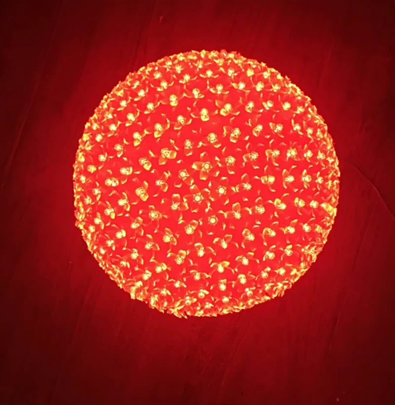 LED Cherry Blossom Sphere Lights for Christmas Tree Holiday Indoor Engineering Light Strands Decoration