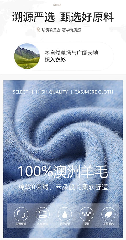 Men Turtleneck Cashmere Pullover 100% Pure Wool Knitwear Sweater Basic Solid Smart Casual Jumper Male Tops Autumn Winter