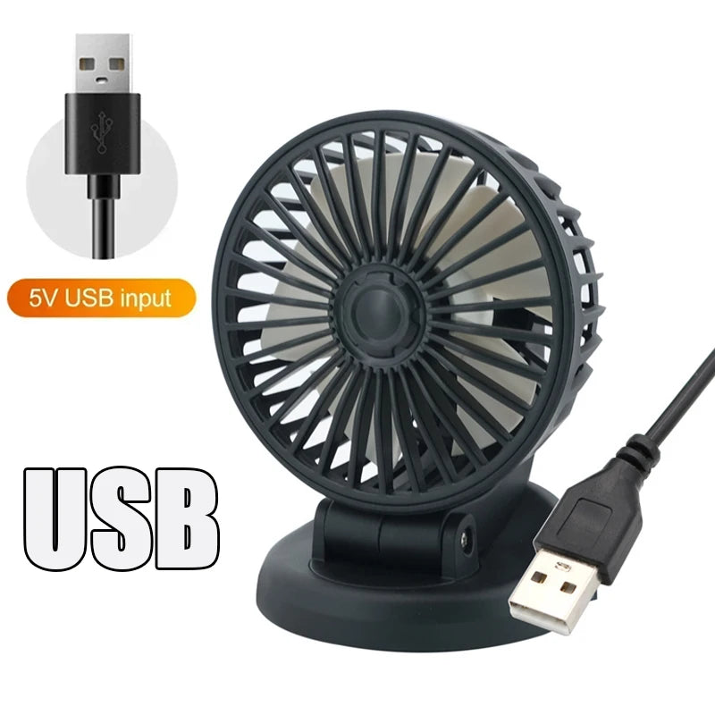 1/2/3 Head Car Fan Summer Air Cooler USB/12V/24V Adjustable 2 Speeds Silent Fan for Home Desk Office & Car