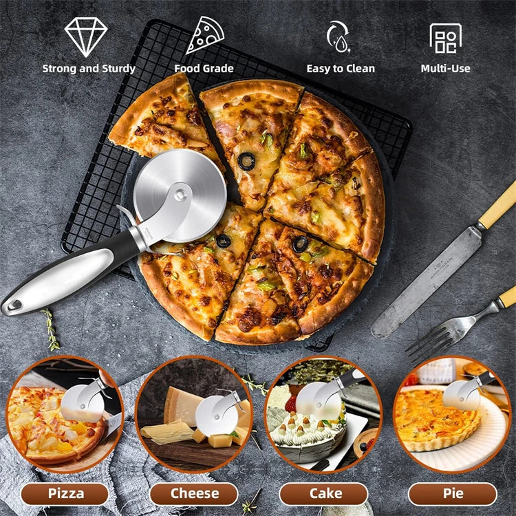 Premium Pizza Cutter Stainless Steel Pizza Cutter Wheel Super Sharp Pizza Slicer with Non-Slip Handle Kitchen Gadgets JT542