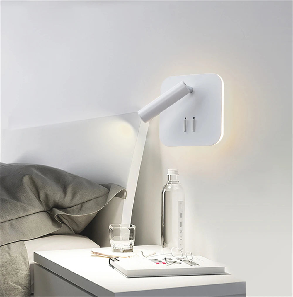 Turnable Led Wall Light With Switch Reading Lamp Bedroom Living Room Wall Lamp Desk Lamp Lighting Fixture AC85-265V
