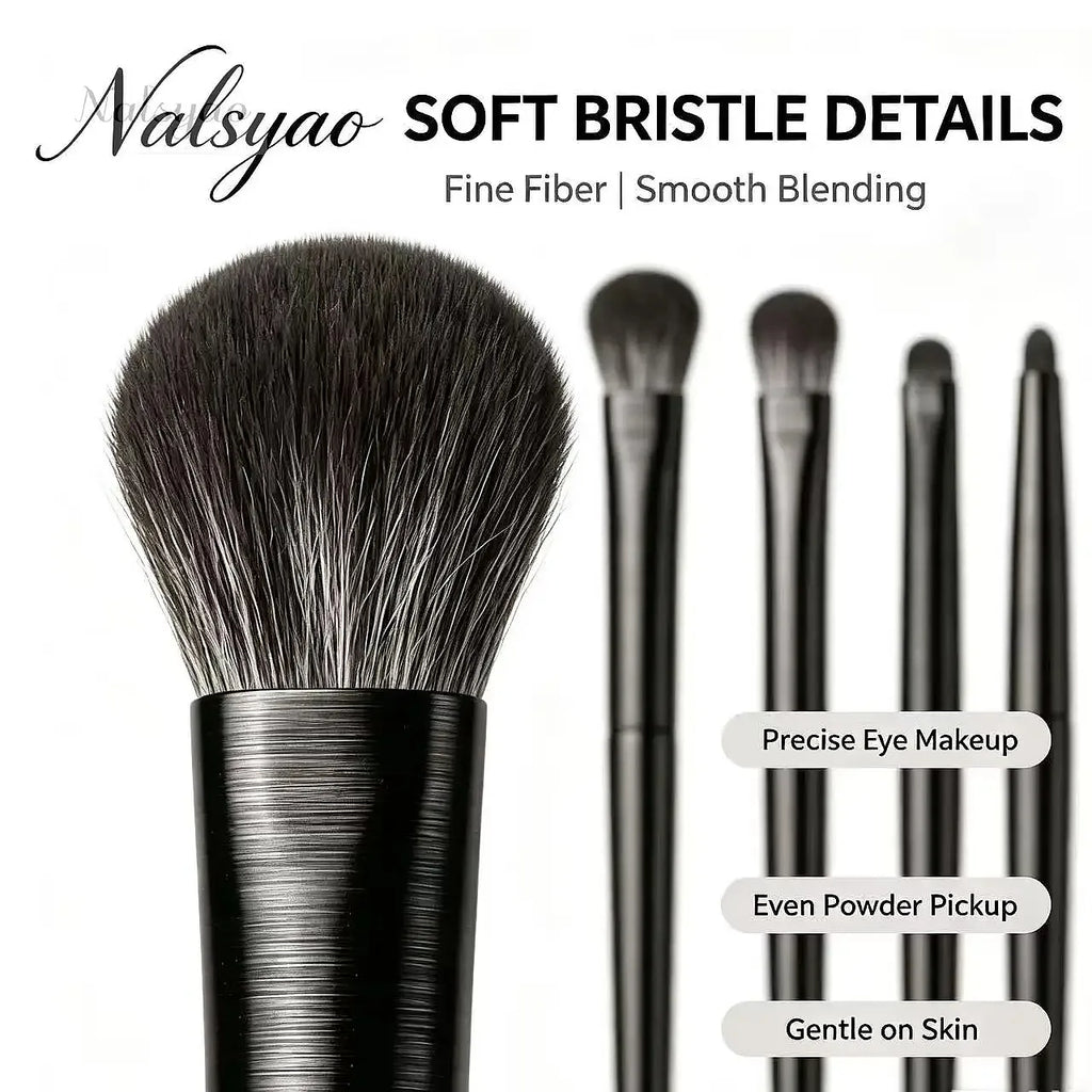 Makeup Brushes Set for Eyes – Natural Eyeshadow, Eyebrow, Contour, Eyeliner & Detail Blending Tools