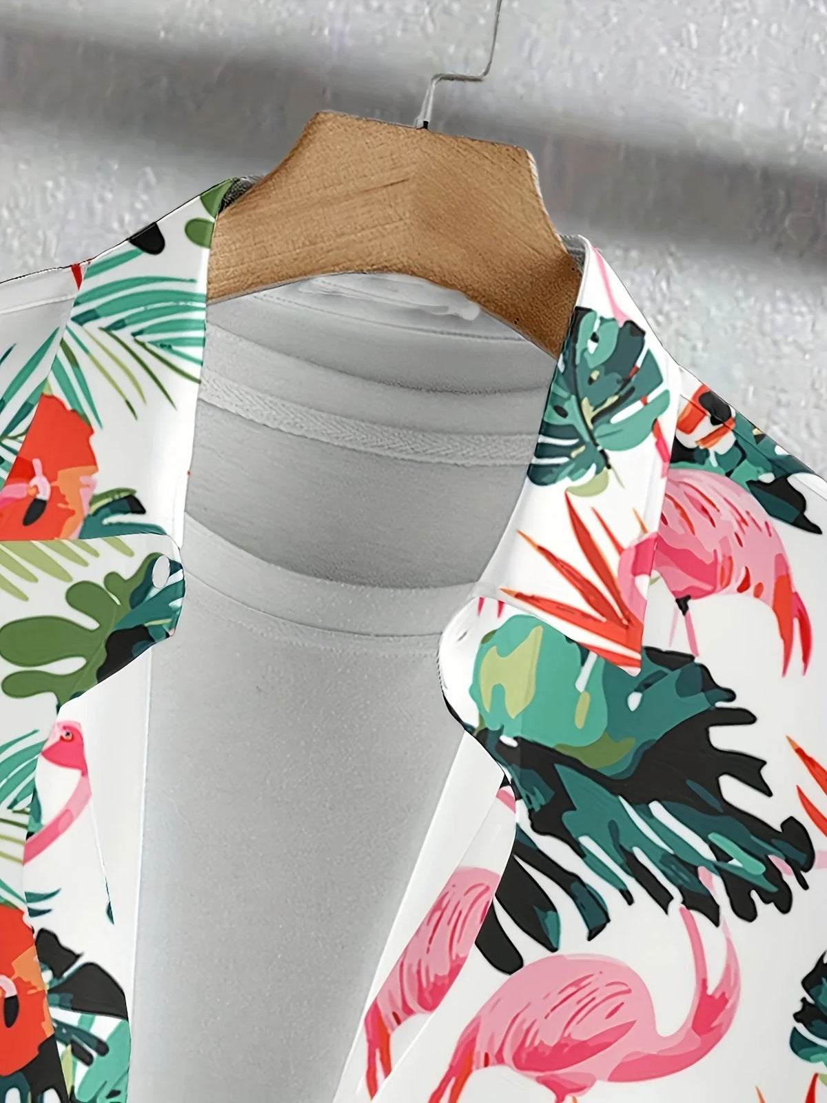 Multi Styles Full Print White Flamingo Hibiscus Hawaiian Shirt Men Retro Short Sleeve Resort Photo Camisa Hombre