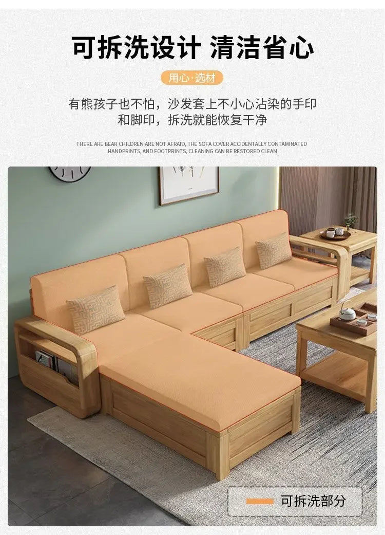 R134 Wood Storage Living Room Sofas Designer Sectional  Nordic Luxury Living Room Sofas Lounges Modern Banken Woonkamer Furnitur