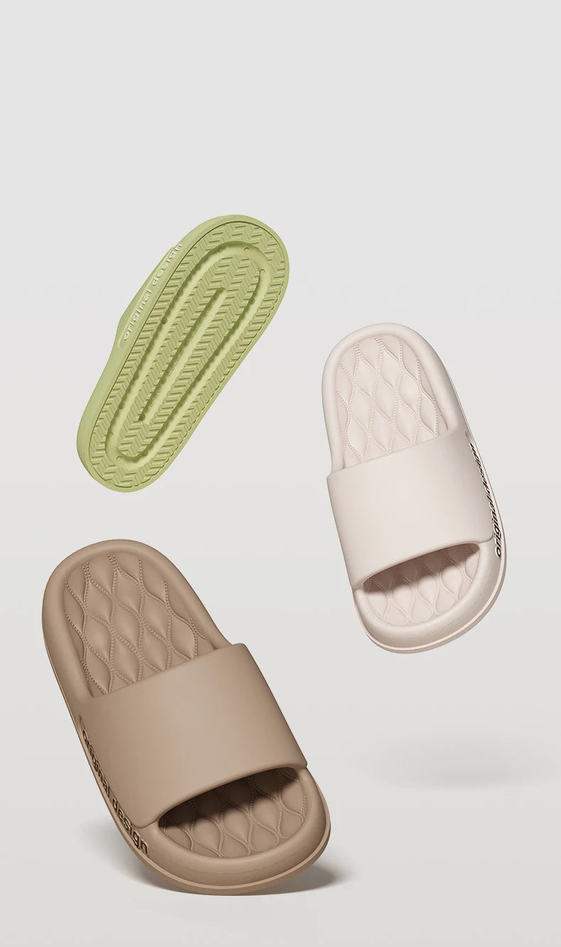 Men Trend New Summer Slippers Soft Non-slip Sole Cloud Sandals for Home Beach Indoor Outdoor