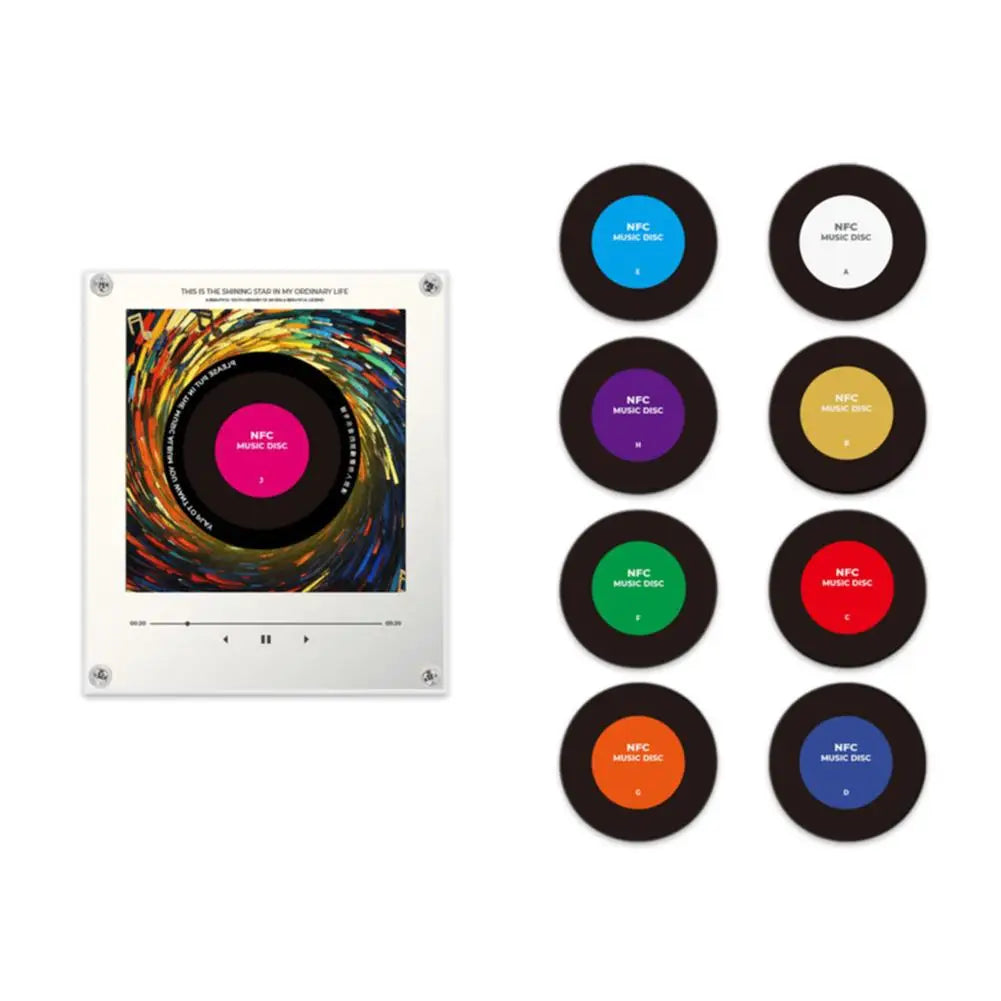 NFC Magnetic Patch Acrylic Song Player With Built-in Speaker - Customizable Artwork, No Phone Needed, Auto-Play